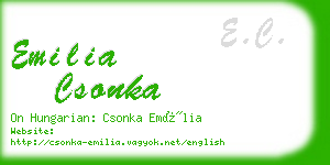 emilia csonka business card
